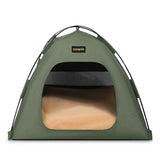 Darrahopens Pet Care > Dog Supplies > Dog Beds Green All-Weather Portable Pet Tent with Dual-Sided Cushion & Insect-Proof Mesh – L Size 60 x 60 x 50 cm, Waterproof & Sun-Proof Outdoor Four Corner Dome Kennel for Dogs & Cats Travel Camping