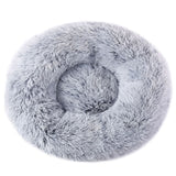 Darrahopens Pet Care > Dog Supplies > Dog Beds Grey 50cm Cozy Round Pet Bed - Plush Cat & Dog Bed with Non-Slip Base, Machine Washable