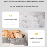Darrahopens Pet Care > Dog Supplies > Dog Beds Grey Large Plush Dog Bed - Extra Thick Winter Warmth, Machine Washable & Non-Slip Pet Mat for Large Dogs (60cm)