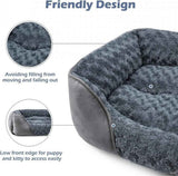 Darrahopens Pet Care > Dog Supplies > Dog Beds Grey Small & Medium Pet Bed - Washable Rectangle Dog Bed with Bolstered Walls and Anti-Slip Bottom, S (60×45×14cm)