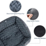 Darrahopens Pet Care > Dog Supplies > Dog Beds Grey Small & Medium Pet Bed - Washable Rectangle Dog Bed with Bolstered Walls and Anti-Slip Bottom, S (60×45×14cm)