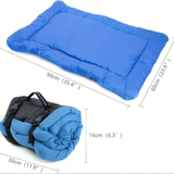Darrahopens Pet Care > Dog Supplies > Dog Beds High-quality moisture-proof thick portable camping dog bed suitable for medium / large / small dogs - durable polyester outdoor mat with handle foldable design suitable for travel home and camping trips camping bed(red)