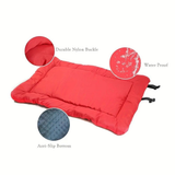 Darrahopens Pet Care > Dog Supplies > Dog Beds High-quality moisture-proof thick portable camping dog bed suitable for medium / large / small dogs - durable polyester outdoor mat with handle foldable design suitable for travel home and camping trips camping bed(red)