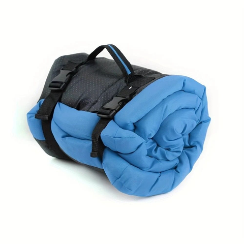 Darrahopens Pet Care > Dog Supplies > Dog Beds High-quality moisture-proof thick portable camping dog bed suitable for medium / large / small dogs - durable polyester outdoor mat with handle foldable design suitable for travel home and camping trips camping bed.BLUE