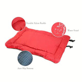 Darrahopens Pet Care > Dog Supplies > Dog Beds High-quality moisture-proof thick portable camping dog bed suitable for medium / large / small dogs - durable polyester outdoor mat with handle foldable design suitable for travel home and camping trips camping bed.pitch green
