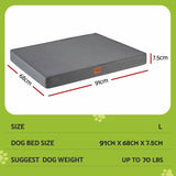 Darrahopens Pet Care > Dog Supplies > Dog Beds i.Pet Dog Bed Large Water-resistant Egg Crate Foam Orthopedic Pet Mat Grey