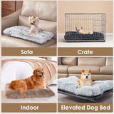 Darrahopens Pet Care > Dog Supplies > Dog Beds Luxury Long Plush Pet Bed Mat Faux Fur Crate Pad 65x50cm Creamy White Soft Warm Cushion for Medium Dogs