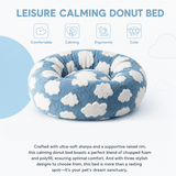 Darrahopens Pet Care > Dog Supplies > Dog Beds Medium Large Pet Donut Bed (Coffee plaid)-100cm outer diameter, Soft Plush Round Dog Bed and Cat Bed with Raised Rim, Cozy Calming Pet Sleeping Cushion, Checkered Washable Dog Bed for Medium Large Dogs and Cats In Australia - Darrahopens