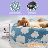 Darrahopens Pet Care > Dog Supplies > Dog Beds Medium Large Pet Donut Bed (Coffee plaid)-80cm outer diameter, Soft Plush Round Dog Bed and Cat Bed with Raised Rim, Cozy Calming Pet Sleeping Cushion, Checkered Washable Dog Bed for Medium Large Dogs and Cats In Australia - Darrahopens