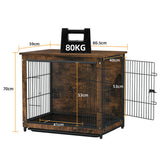 Darrahopens Pet Care > Dog Supplies > Dog Beds Medium Wooden Dog Crate Kennel 80.5x59x70cm End Table Nightstand