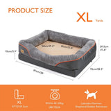 Darrahopens Pet Care > Dog Supplies > Dog Beds Memory Foam Dog Sofa with Orthopedic Bed & Rim Pillow