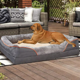 Darrahopens Pet Care > Dog Supplies > Dog Beds Memory Foam Dog Sofa with Orthopedic Bed & Rim Pillow