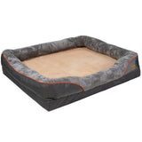 Darrahopens Pet Care > Dog Supplies > Dog Beds Memory Foam Dog Sofa with Orthopedic Bed & Rim Pillow