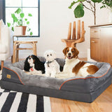 Darrahopens Pet Care > Dog Supplies > Dog Beds Memory Foam Dog Sofa with Orthopedic Bed & Rim Pillow