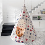 Darrahopens Pet Care > Dog Supplies > Dog Beds Pet Cat Tent Cone Hammock with Thick Mat Warm Cotton Cage Hanging Bed M-Star Style