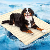 Darrahopens Pet Care > Dog Supplies > Dog Beds Pet Cooling Mat Self Cooling Pad for Dogs Cats Dual Sided Summer Sleeping Bed Beige Medium (91x58cm)
