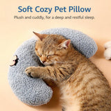 Darrahopens Pet Care > Dog Supplies > Dog Beds Pet Cushion - Soft Plush Pet Cushion - Cute Patterned Pet Mat - Comfortable Neck Support - Suitable for Cats and Dogs - White