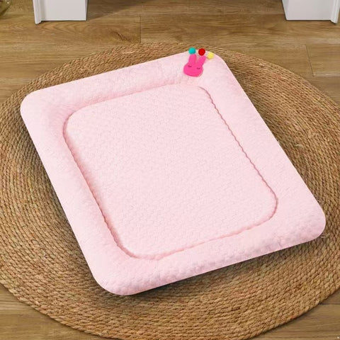 Darrahopens Pet Care > Dog Supplies > Dog Beds Pink Breathable Cooling Pet Mat - Ice Bean Summer Bed for Small Dogs (M : 42x58cm)