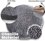 Darrahopens Pet Care > Dog Supplies > Dog Beds Puppy & Cat Dog Bed, Soft & Relaxing Round Dog Bed, Chenille Material, Removable Cover, Washable & Tumble Dry - Grey Small (25'x25')