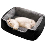 Rectangle Pet Bed for Dogs Cats Beds Warming Soft Calming Sleeping Puppy Bed Black - M