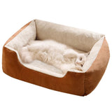 Darrahopens Pet Care > Dog Supplies > Dog Beds Rectangle Pet Bed for Dogs Cats Beds Warming Soft Calming Sleeping Puppy Bed Black - M