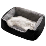 Rectangle Pet Bed for Dogs Cats Beds Warming Soft Calming Sleeping Puppy Bed Black - M