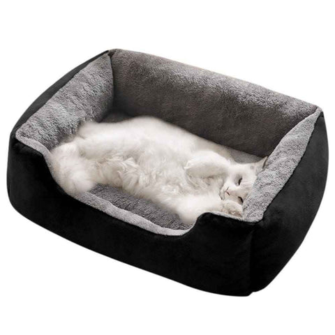 Rectangle Pet Bed for Dogs Cats Beds Warming Soft Calming Sleeping Puppy Bed Black - M