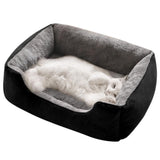 Darrahopens Pet Care > Dog Supplies > Dog Beds Rectangle Pet Bed for Dogs Cats Beds Warming Soft Calming Sleeping Puppy Bed Black - M