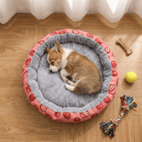 Darrahopens Pet Care > Dog Supplies > Dog Beds Round Pet Bed for Small Dogs and Cats, Soft Plush Calming Cat Bed with Strawberry Pattern, Cozy Washable Puppy Sleeping Mat, Non Slip Bottom Pet Cushion for Indoor Home Use(Diameter: 45cm) In Australia - Darrahopens