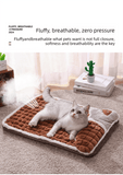 Darrahopens Pet Care > Dog Supplies > Dog Beds Thickened Pet Sofa Bed XL Size 75x45cm Coffee Dog Mat with Integrated Pillow Soft Washable Sleeping Pad for Dogs and Cats All Season Comfort