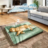 Darrahopens Pet Care > Dog Supplies > Dog Beds Warm Dog Bed Washable Pet Bed Non-Slip Dog Bed High Backrest Dog Bed Thick Dog - Green - Size 31.5*25.6in In Australia - Darrahopens