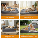Darrahopens Pet Care > Dog Supplies > Dog Beds XL Human Sized Dog Bed Foldable Orthopedic Pet Dog Sofa Couch Comfy Big Bean Bed