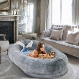 Darrahopens Pet Care > Dog Supplies > Dog Beds Xxl Human-Sized Dog Bed Washable Orthopedic Pet Bed Bean Bag With Soft Blanket