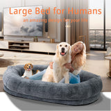 Darrahopens Pet Care > Dog Supplies > Dog Beds Xxl Human-Sized Dog Bed Washable Orthopedic Pet Bed Bean Bag With Soft Blanket