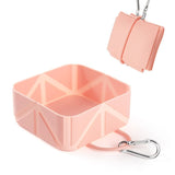 Darrahopens Pet Care > Dog Supplies > Dog Bowls, Feeders & Waterers 2-Pack Pink Portable Silicone Pet Travel Bowl - Foldable Outdoor Water & Food Dish for Dogs & Cats - Eco-Friendly, Lightweight & Durable with Aluminum Carabiner for Walking, Hiking & Camping
