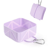 Darrahopens Pet Care > Dog Supplies > Dog Bowls, Feeders & Waterers 2-Pack Purple Portable Silicone Pet Travel Bowl - Foldable Outdoor Water & Food Dish for Dogs & Cats - Eco-Friendly, Lightweight & Durable with Aluminum Carabiner for Walking, Hiking & Camping