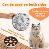 Darrahopens Pet Care > Dog Supplies > Dog Bowls, Feeders & Waterers 2-Pack Reversible Heavy-Duty 304 Stainless Steel Slow Feeder Bowl(23x23x3.5CM) - Anti-Slip/Tip Pet Dish for Dogs & Cats to Prevent Bloating and Choking