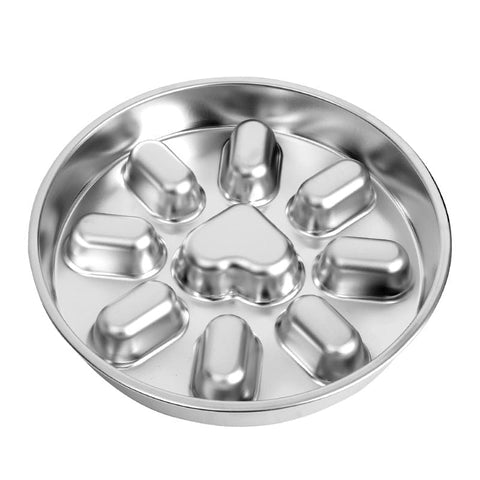 Darrahopens Pet Care > Dog Supplies > Dog Bowls, Feeders & Waterers 2-Pack Reversible Heavy-Duty 304 Stainless Steel Slow Feeder Bowl(23x23x3.5CM) - Anti-Slip/Tip Pet Dish for Dogs & Cats to Prevent Bloating and Choking