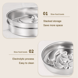 Darrahopens Pet Care > Dog Supplies > Dog Bowls, Feeders & Waterers 2-Piece Stainless Steel Slow Feeder Set for Pets, Reversible, for Cats and Dogs – Fishbone Design
