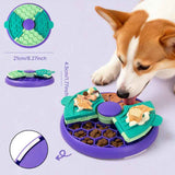 Darrahopens Pet Care > Dog Supplies > Dog Bowls, Feeders & Waterers 3-in-1 Pet Puzzle Slow Feeder Bowl with Multi-Level Rotating Disk - Purple-green