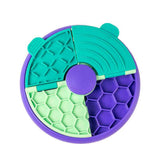 Darrahopens Pet Care > Dog Supplies > Dog Bowls, Feeders & Waterers 3-in-1 Pet Puzzle Slow Feeder Bowl with Multi-Level Rotating Disk - Purple-green