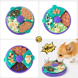 Darrahopens Pet Care > Dog Supplies > Dog Bowls, Feeders & Waterers 3-in-1 Pet Puzzle Slow Feeder Bowl with Multi-Level Rotating Disk - Purple-green