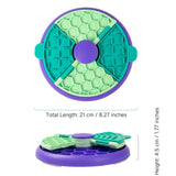 Darrahopens Pet Care > Dog Supplies > Dog Bowls, Feeders & Waterers 3-in-1 Pet Puzzle Slow Feeder Bowl with Multi-Level Rotating Disk - Purple-green