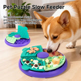 Darrahopens Pet Care > Dog Supplies > Dog Bowls, Feeders & Waterers 3-in-1 Pet Puzzle Slow Feeder Bowl with Multi-Level Rotating Disk - Purple-green