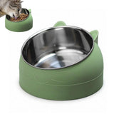 Darrahopens Pet Care > Dog Supplies > Dog Bowls, Feeders & Waterers 400ml Stainless Steel Tilted Pet Bowl - Non-Slip Raised Feeder for Cats & Dogs Blue