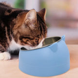 Darrahopens Pet Care > Dog Supplies > Dog Bowls, Feeders & Waterers 400ml Stainless Steel Tilted Pet Bowl - Non-Slip Raised Feeder for Cats & Dogs Blue