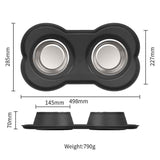Darrahopens Pet Care > Dog Supplies > Dog Bowls, Feeders & Waterers Anti Tip Stainless Steel Dog Bowl 2 in 3 Food Water Bowl