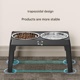 Darrahopens Pet Care > Dog Supplies > Dog Bowls, Feeders & Waterers Black Adjustable Elevated Dog Bowl Stand with Stainless Steel Double Bowls, Foldable Raised Pet Feeding Station for Medium & Large Dogs, Anti-Slip Height Adjustable Food and Water Feeder