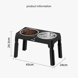 Darrahopens Pet Care > Dog Supplies > Dog Bowls, Feeders & Waterers Black Adjustable Elevated Dog Bowl Stand with Stainless Steel Double Bowls, Foldable Raised Pet Feeding Station for Medium & Large Dogs, Anti-Slip Height Adjustable Food and Water Feeder