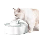 Darrahopens Pet Care > Dog Supplies > Dog Bowls, Feeders & Waterers Ceramic Cat Water Fountain, Pet Ceramic Water Fountain Dispenser, 2.1 L Drinking Fountains Bowl for Cats and Dogs(White) In Australia - Darrahopens
